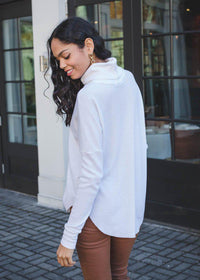 Michael Stars Marcy Thermal Tunic - Chalk-Hand In Pocket