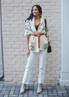 Line + Dot Elise Knit Fringed Cardigan-Hand In Pocket