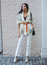 Line + Dot Elise Knit Fringed Cardigan-Hand In Pocket