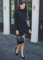 Bobi Shirred Turtleneck Dress-***FINAL SALE***-Hand In Pocket