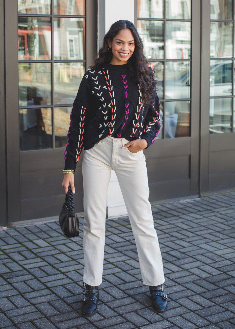 Raya Thread Detail Sweater-***FINAL SALE***-Hand In Pocket