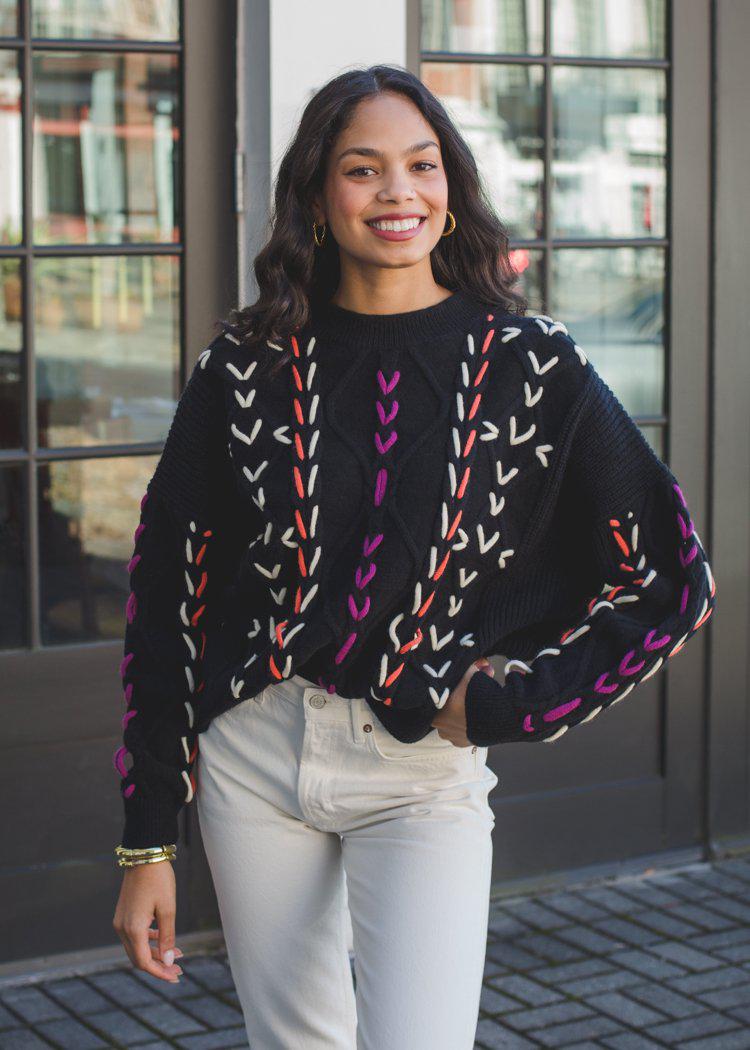 Raya Thread Detail Sweater-***FINAL SALE***-Hand In Pocket