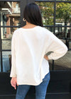 Z Supply Plira Slub Sweater-Off White-Hand In Pocket