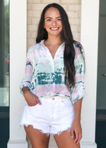 Agolde Parker Distressed Denim Shorts-Gleam-***FINAL SALE***-Hand In Pocket