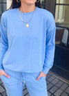 PJ Salvage Long Sleeve Pullover-Blue-Hand In Pocket