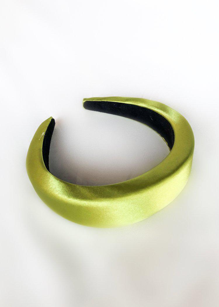 Color Pop Satin Headband - Lime-Hand In Pocket