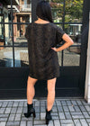 Buddy Love Baker Snake Print Mini Dress-Olive-Hand In Pocket
