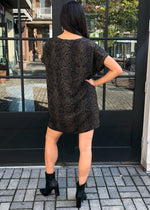 Buddy Love Baker Snake Print Mini Dress-Olive-Hand In Pocket