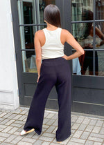 Bobi Smocked Waist Wide Leg Beach Pant - Black-Hand In Pocket