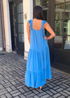BB Dakota Under the Sun Tiered Midi Dress - Blue Frosting-Hand In Pocket