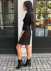 Astoria Metallic Faux Wrap Mini Skirt - Black-***FINAL SALE***-Hand In Pocket