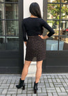 Astoria Metallic Faux Wrap Mini Skirt - Black-***FINAL SALE***-Hand In Pocket