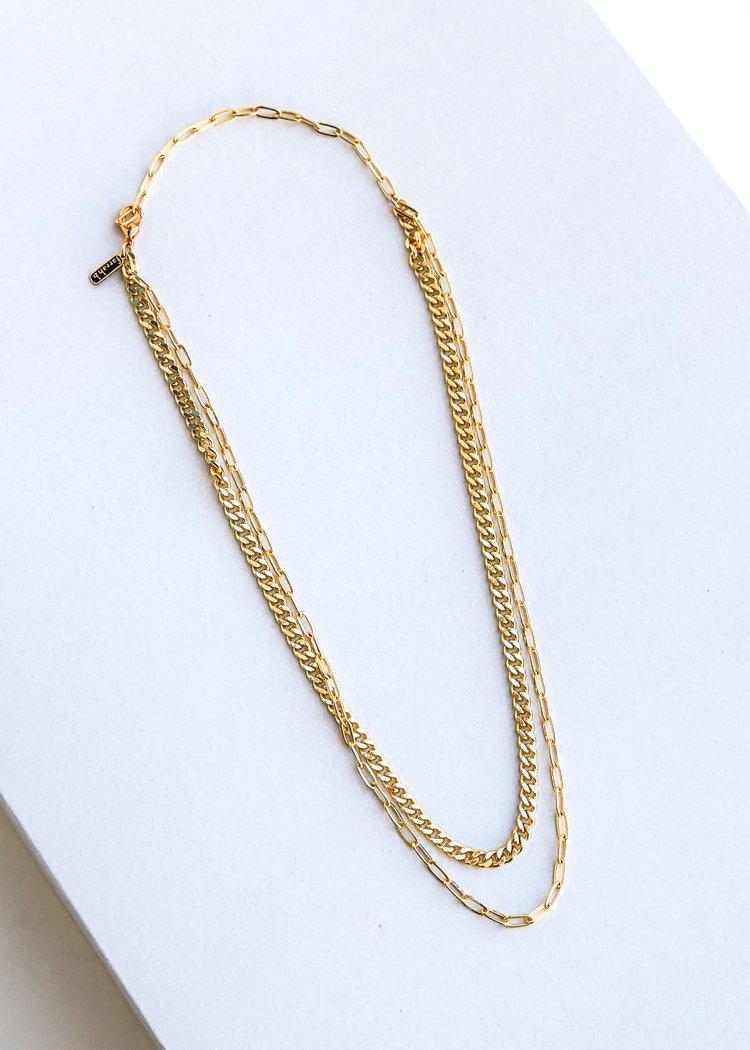 Farrah B Kept Secret Layered Necklace - Gold-Hand In Pocket