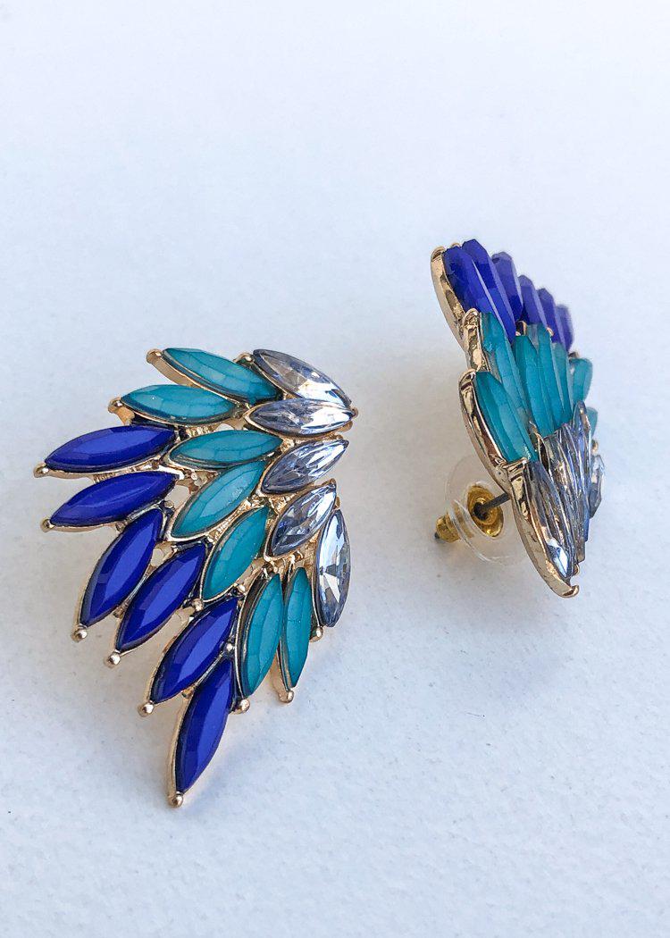 Lolita Wing Earrings - Blue-Hand In Pocket