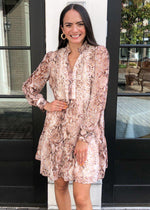 Karlie "Mika" Snake Print Tiered Shift Dress ***FINAL SALE***-Hand In Pocket