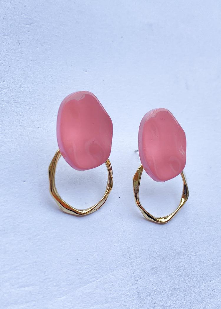 Tropea Post Earrings- Blush-Hand In Pocket