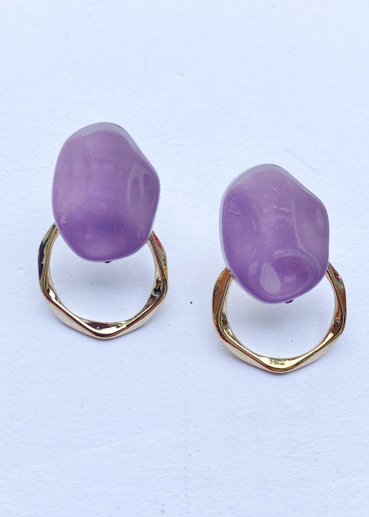 Tropea Post Earrings-Plum-***FINAL SALE***-Hand In Pocket