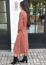 BB Dakota Wild in Style Long Sleeve Midi Dress - Rust ***FINAL SALE***-Hand In Pocket