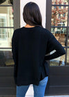 Boxy Crew Neck Sweater - Black-Hand In Pocket