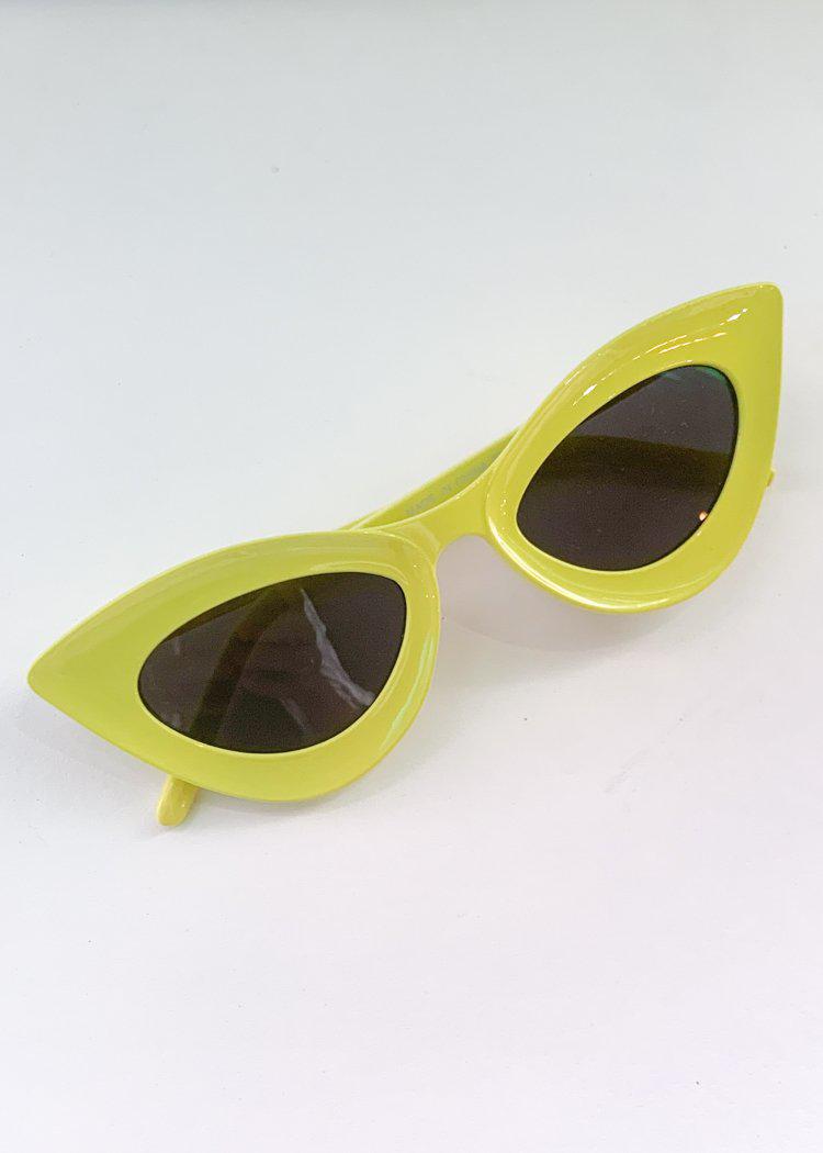 AJ Morgan Squeeze Me Trendy Cat Eye Sunglass - Lime Green-Hand In Pocket