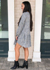 Karlie Franklin Snake Print Drop Waist Sweatshirt Dress-Hand In Pocket
