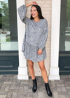 Karlie Franklin Snake Print Drop Waist Sweatshirt Dress-Hand In Pocket
