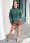 RD Style Ramona Ombre Crewneck Sweater- Green-Hand In Pocket