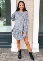 Karlie Franklin Snake Print Drop Waist Sweatshirt Dress-Hand In Pocket