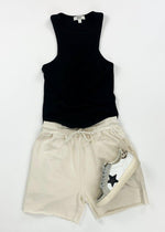 RD Style Cut Off Drawstring Short - Almond Milk-***FINAL SALE***-Hand In Pocket