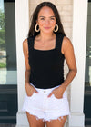 Carmen Square Neck Sleeveless Top - Black-***FINAL SALE***-Hand In Pocket