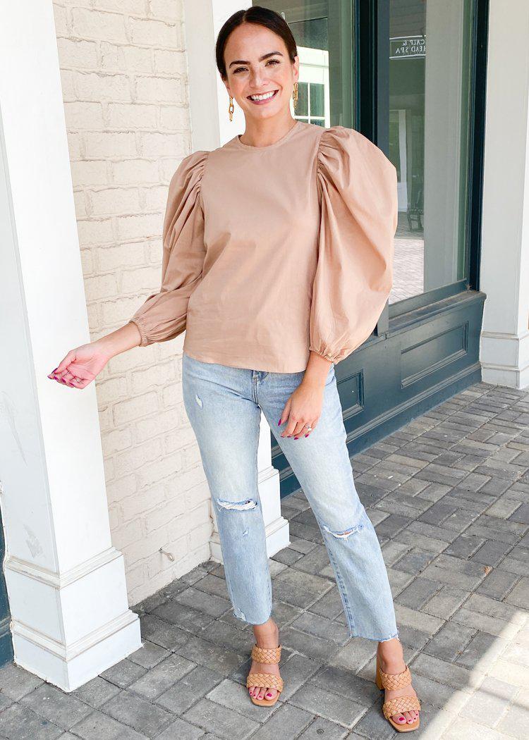 Maeve Puff Sleeve Top-Hand In Pocket