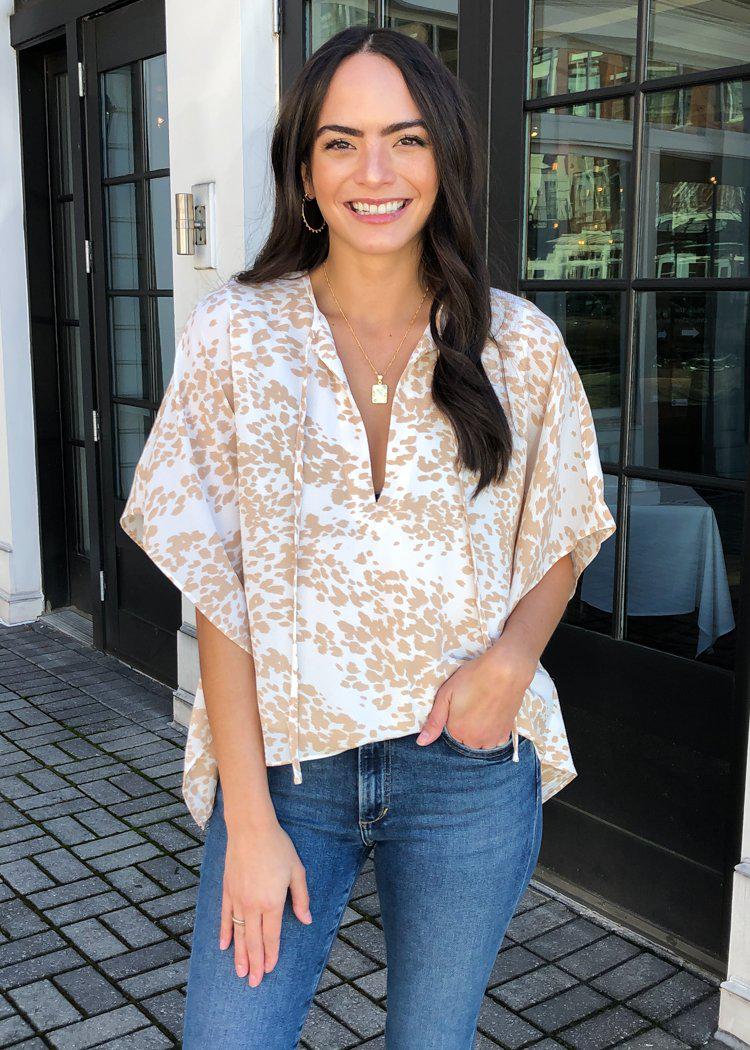 Buddy Love Dave Short Sleeve Kimono Top - Cowhide-Hand In Pocket
