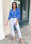 Jolia Twist Front Cropped Blouse-Hand In Pocket