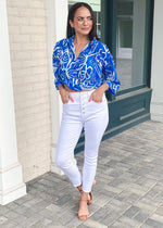 Jolia Twist Front Cropped Blouse-Hand In Pocket