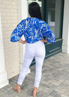 Jolia Twist Front Cropped Blouse-Hand In Pocket