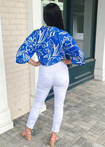 Jolia Twist Front Cropped Blouse-Hand In Pocket