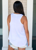 Z Supply Washed Vagabond Tank - White-Hand In Pocket