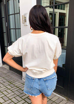 RD Style Crew Neck Puff Sleeve Pullover - Almond Milk-Hand In Pocket