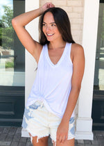 Z Supply Washed Vagabond Tank - White-Hand In Pocket