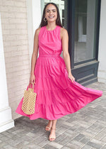 Canguu Side Cut Out Maxi- Pink-Hand In Pocket