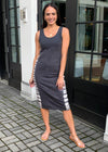RD Style Tie Dye Sleeveless Midi Dress - Black-Hand In Pocket