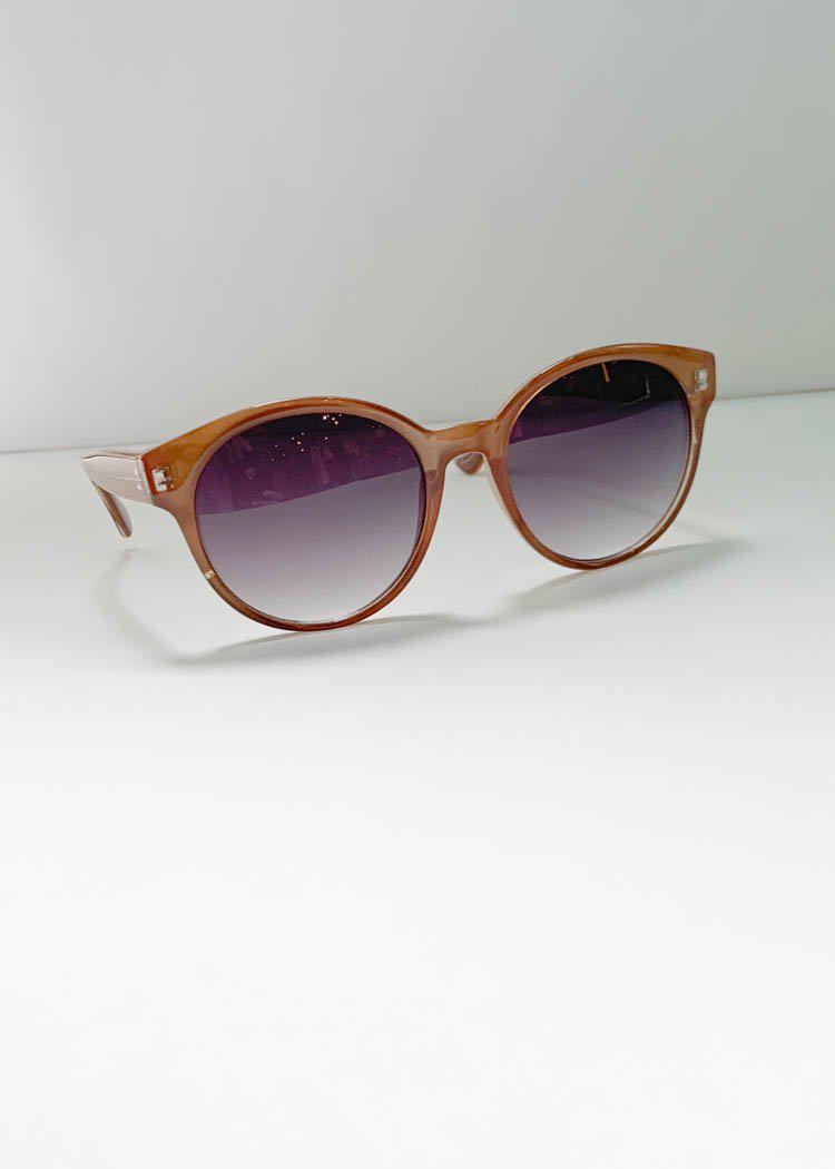 AJ Morgan Millie Modern Cat Eye Sunglasses-Brown-Hand In Pocket