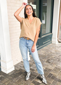 Carly Cap Sleeve Sweater Vest ***FINAL SALE***-Hand In Pocket