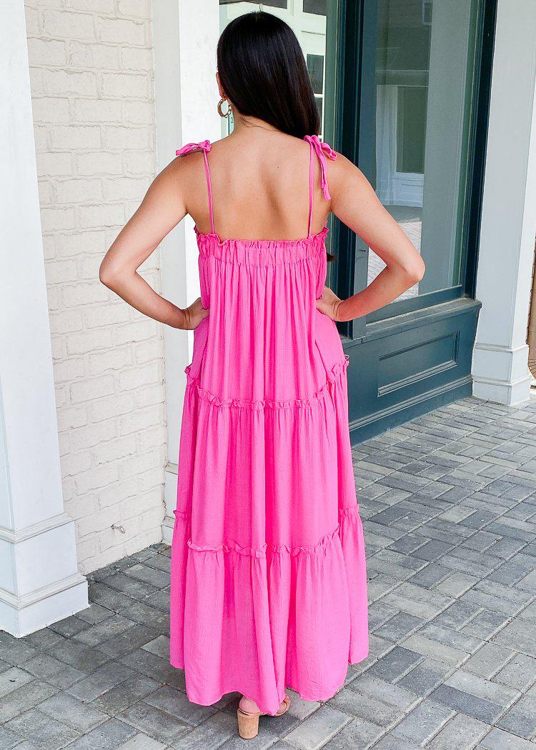 Grayton Tiered Maxi - Hot Pink-Hand In Pocket