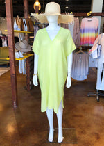 Bobi Gauzy Side Slit V Neck Midi Dress -***FINAL SALE***-Hand In Pocket