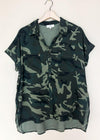 Bwindi Button Front Short Sleeve Shirt - Camo-Hand In Pocket