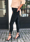 Velvet Heart Nikkie Studded Side Slit Ankle Skinny Jean - Black Mist-Hand In Pocket