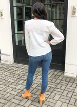 Velvet Heart Helsa Ruffle Detail Long Sleeve Knit Top - White-Hand In Pocket