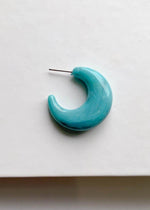 Bondi Acrylic Huggie Hoops - Turquoise-Hand In Pocket