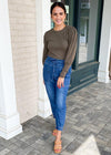 Bobi Essential Bishop Sleeve Crew Neck Tee - ***FINAL SALE***-Hand In Pocket